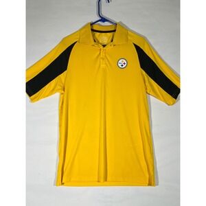 Fanatics Pro Line NFL Fan Men Pittsburgh Steelers Polo Shirt YELLOW BLACK Size M